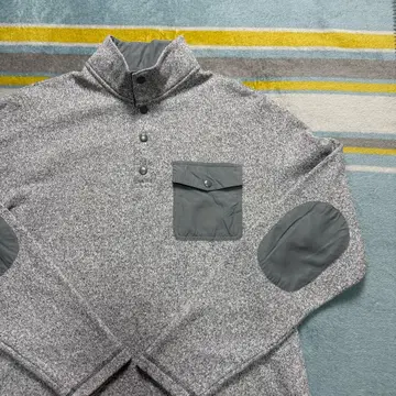 [ 새상품급 ] CHAPS 플리스 XL 니트조 그레이 엘보 패치