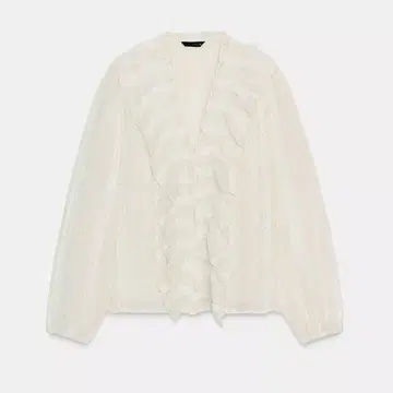 ZARA 로맨틱 플럼프 셔츠 에크루