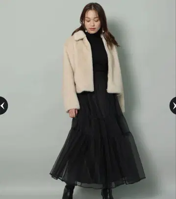 [새상품급] 아르페쥬 스토리 오간자 캉캉 스커트 블랙 S