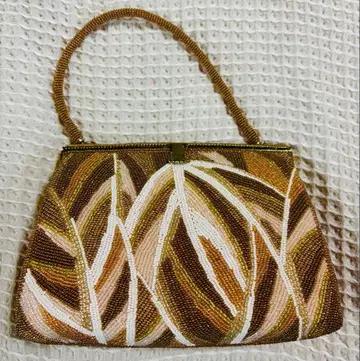 잎 무늬 비즈 백