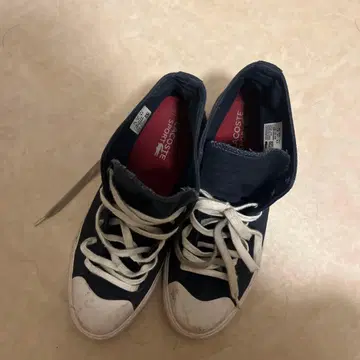 Lacoste 네이비 하이컷 스니커즈