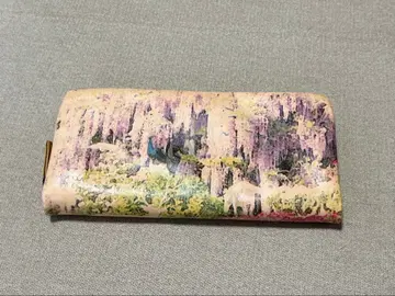 HIRAMEKI 장지갑 아트 누메 가죽 꽃무늬 등나무 공작