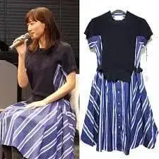 sacai 니트 도킹 원피스 스트라이프 아야세 하루카 착용