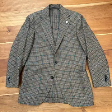 LARDINI 체크 무늬 테일러드 자켓 사이즈 46