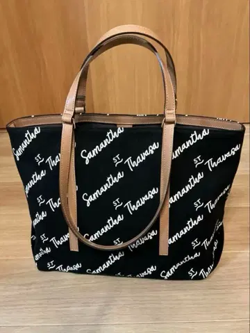 사만사 타바사 로고 토트백 블랙