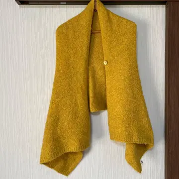 니트 베스트 머스타드색 버튼 포함