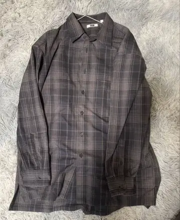 UNIQLO U 긴팔 셔츠 XL 그레이 계열 체크