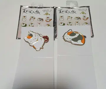 나츠메 우인장 냥코 선생님 디자인 메탈 브로치 컬렉션 2종 세트