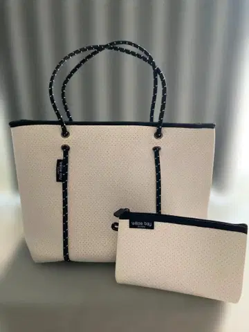 새상품급 Willow Bay 토트백 마더백 화이트 물이나 얼룩에 강한