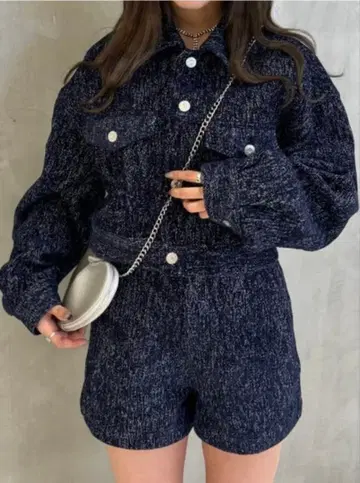 MOUSSY SHORT TWEEDY 셋업 블루 당일 발송