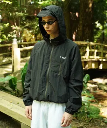 brokenbase 파이핑 나일론 후디