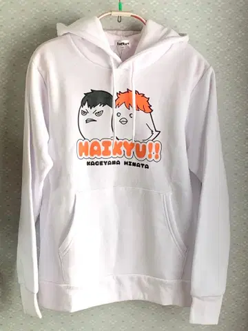 하이큐 TO THE TOP 속기모 후드티 히나 유리 카게 유리 화이트 M