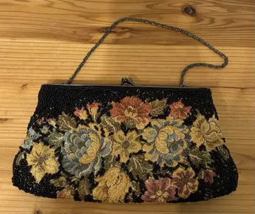 빈티지 고블랑 꽃무늬 자수 비즈 핸드백