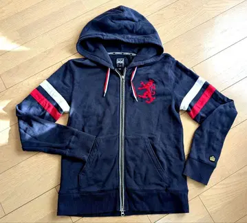 어드미럴 로고 자수 네이비 후디 후드티