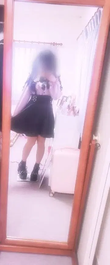 MA*RS W 하트 버클 스커트 블랙 검정 서스펜더 포함