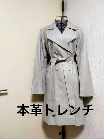 천연 가죽 트렌치코트 벨트 더블 실크 100