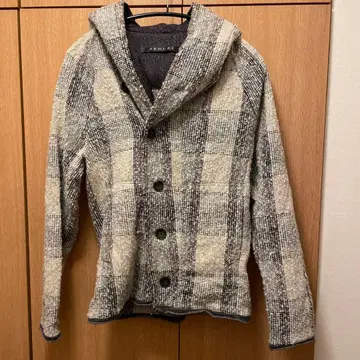 ARMURE 체크 무늬 후드 부착 가디건