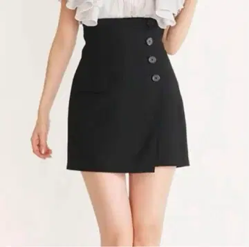 SNIDEL 하이웨스트 큐롯 숏팬츠 블랙