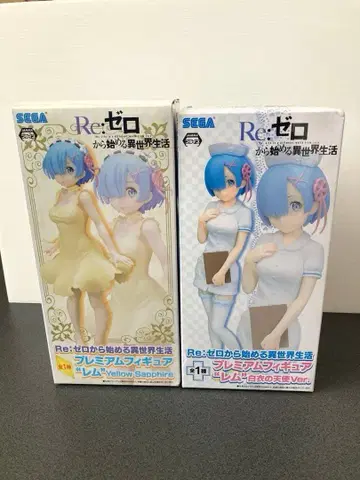 리제로 렘 피규어 Yellow Sapphire 흰 옷의 천사 세트