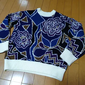 CLANE 꽃 패턴 니트 긴팔