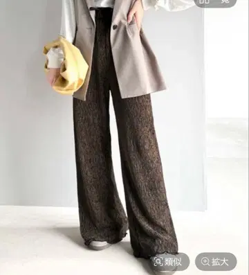 classicalelf/양류 플리츠 이지 팬츠 벨로아 브라운 세탁만