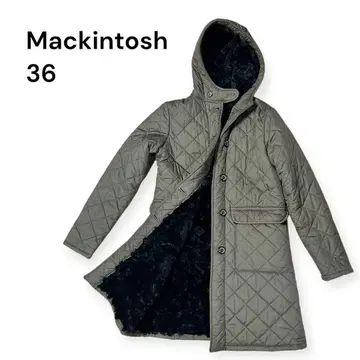 Mackintosh 퀼팅 보아 코트 카키 36