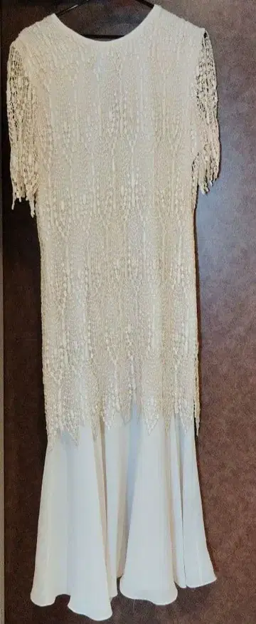 베이지 레이스 드레스 M 사이즈