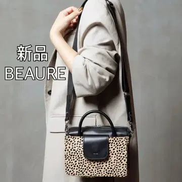 BEAURE  카우 가죽 송치 2way 원 핸들 미니 보스턴