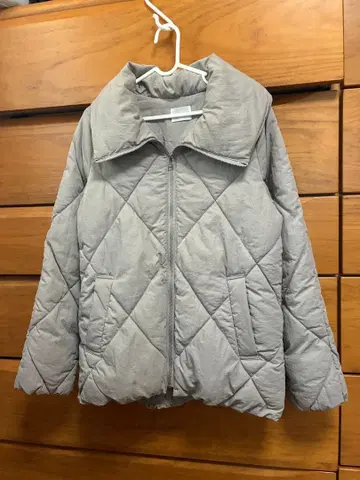 그레이지 퀼팅 다운 자켓 후드 부착 빅 M L
