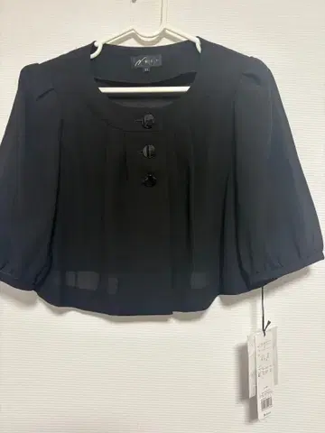 뉘 블랙 호멀 블랙 쉬폰 크롭 가디건 11호