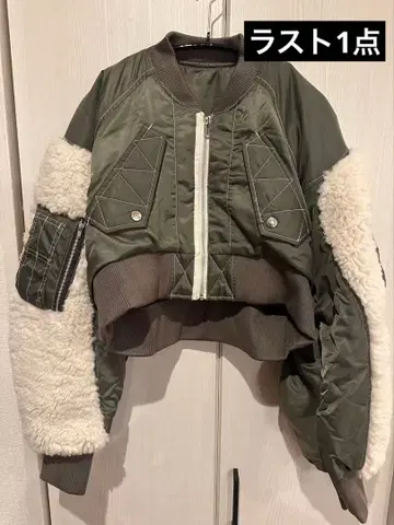 OMMO SLEEVE BOA SHORT MA-1 카키 미사용 새상품