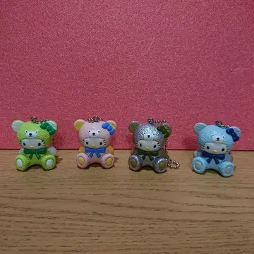초레어 선착순! 산리오 테디베어 키티 피규어 스트랩 4종 세트