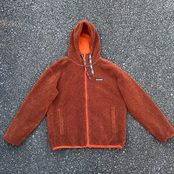 오렌지 플리스 자켓 보아 자켓