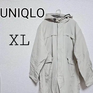 UNIQLO XL 라이트 그레이 충전솜 모즈 코트 빈티지 겨울