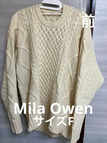 Mila Owen 케이블 니트 스웨터 아이보리