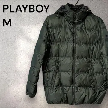 PLAYBOY VIP 다운 코트 남성용 M 그린 카키 아우터