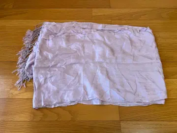 연보라색 프린지 스톨 실크