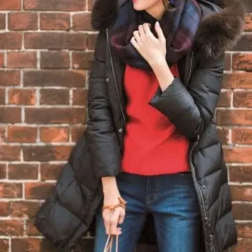 저스길리티 JUSGLITTY 퍼 후드 부착 다운 롱 코트