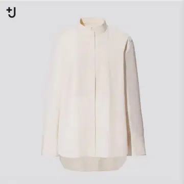 유니클로 +j 수피마 코튼 턱 셔츠 내추럴 새상품 L 사이즈