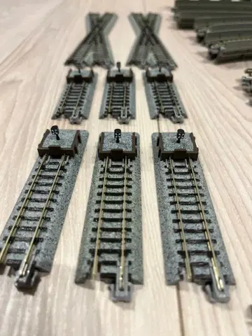 N 게이지 레일 세트 전동 포인트 포함