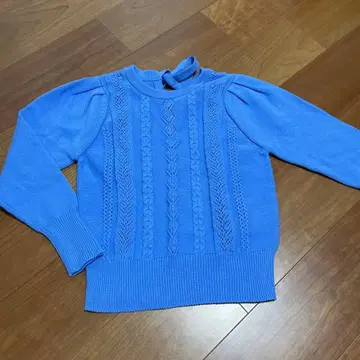 리본 포함 라이트 블루 스웨터 38