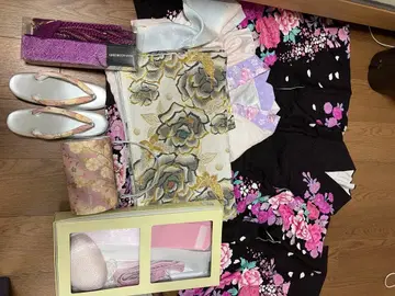 후리소데 풀세트 성인식 결혼식 사전 촬영 블랙 x 핑크 럭셔리 모란 패턴