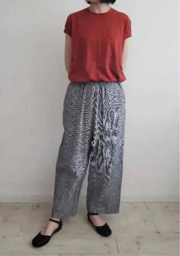 [ 새상품급 ] 고쉬 린넨 하운드투스 체크 와이드 팬츠