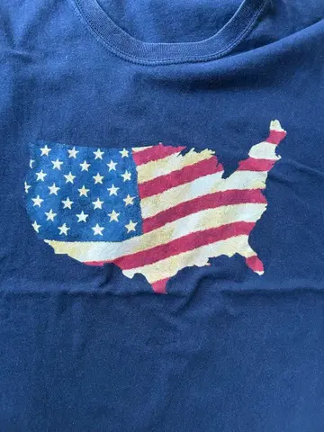 00s 성조기 프린트 네이비 T셔츠 XL 사이즈