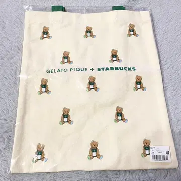 gelato pique starbucks 베어 패턴 토트백 아이보리