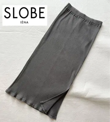 SLOBE IENA 슬로브 이에나 리브 타이트 스커트 슬릿 그레이