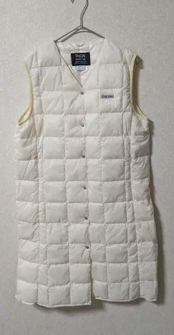 TAION 화이트 롱 다운 베스트 L 수납 봉투 포함