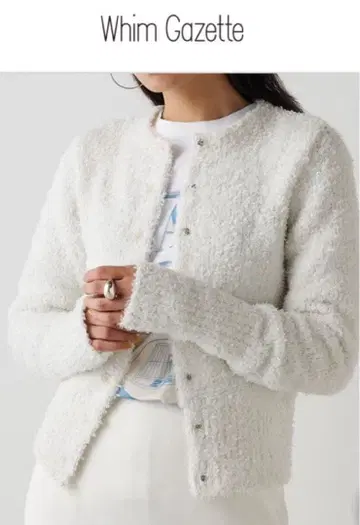 새상품급 Whim Gazette 스팽글 니트 가디건