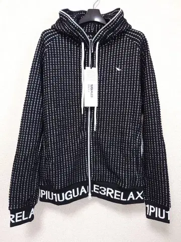 새상품 M사이즈 1PIU1UGUALE3 RELAX 와플 리브 로고 후드티