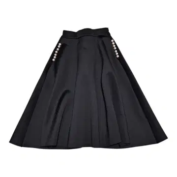 Deux Amour 사이드 펄 디자인 본딩 플레어 롱 스커트